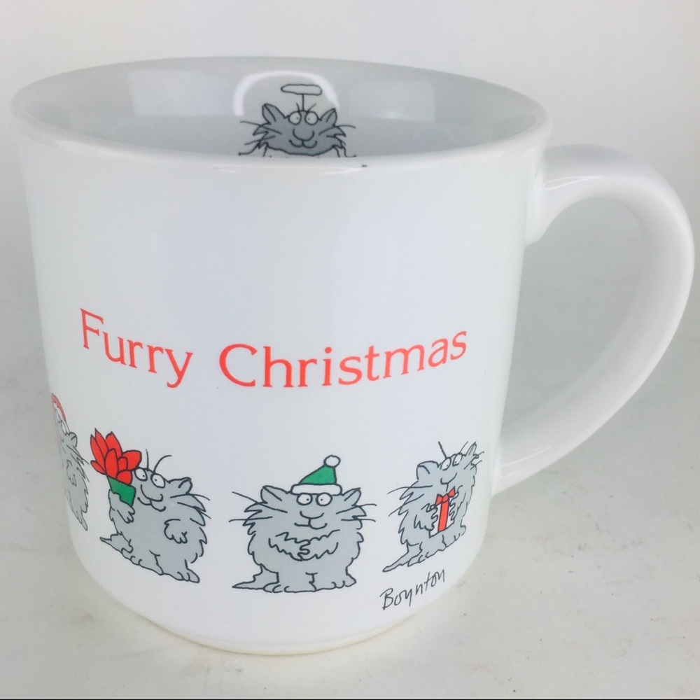 Boynton Furry Christmas Holiday Cat Coffee Tea Mug